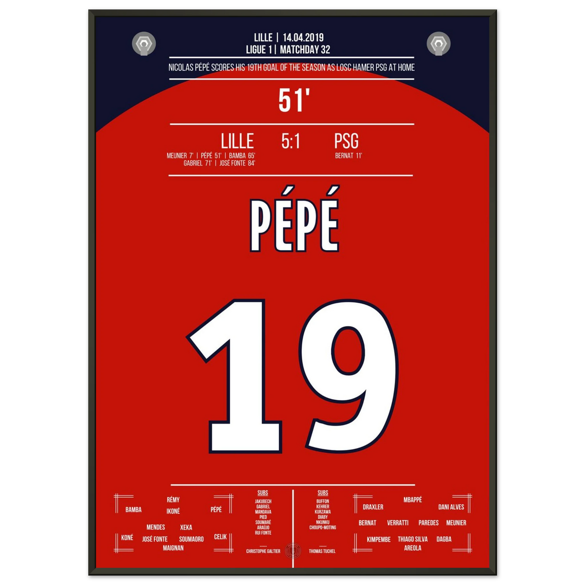 Pépé trifft bei Lille 5-1 Sieg gegen PSG
