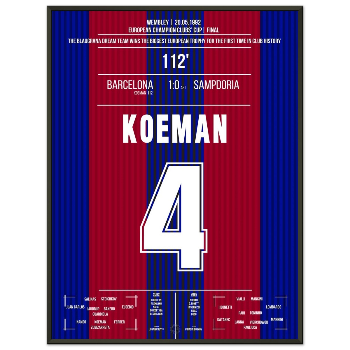 Koeman's Freistoss-Tor zum Europapokal Triumph 1992