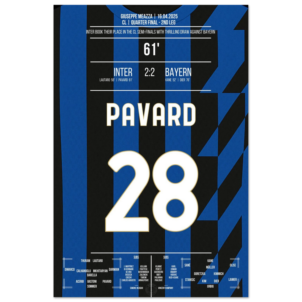 Pavard trifft gegen den Ex-Club und führt Inter ins Halbfinale