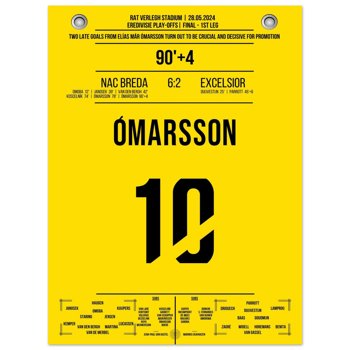Ómarsson's später Doppelpack für NAC Breda auf dem Weg zum Aufstieg in die 1. Liga
