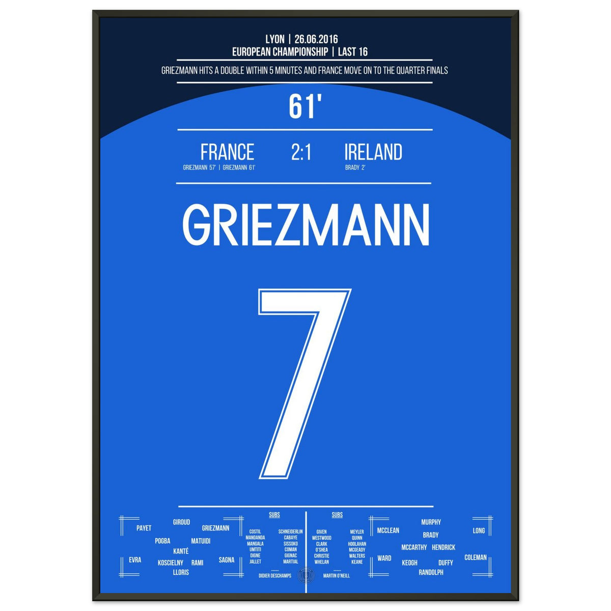 Griezmann's Doppelpack gegen Irland bei der Europomeisterschaft 2016