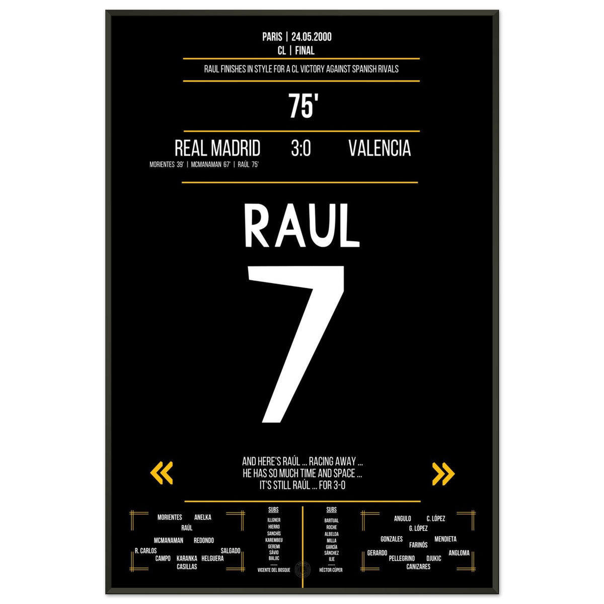 Raul's dritter Treffer im spanischen Finale 2000