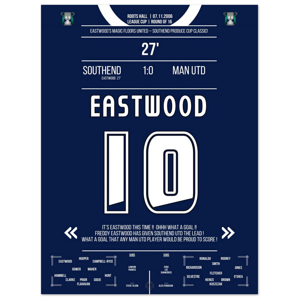 Der Eastwood-Freistoß der die Red Devils aus dem League Cup schoss