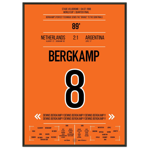 Dennis Bergkamp Traumtor bei der WM 1998 im Viertelfinale Niederlande - Argentinien