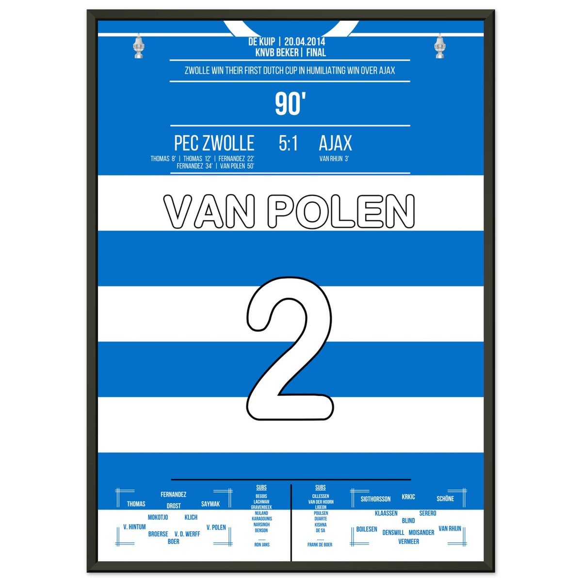 Kapitän Van Polen bei Zwolle's erstem Pokalsieg der Vereinsgeschichte